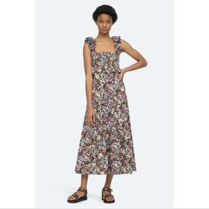 Sea New York Smocked Floral Maxi Dress